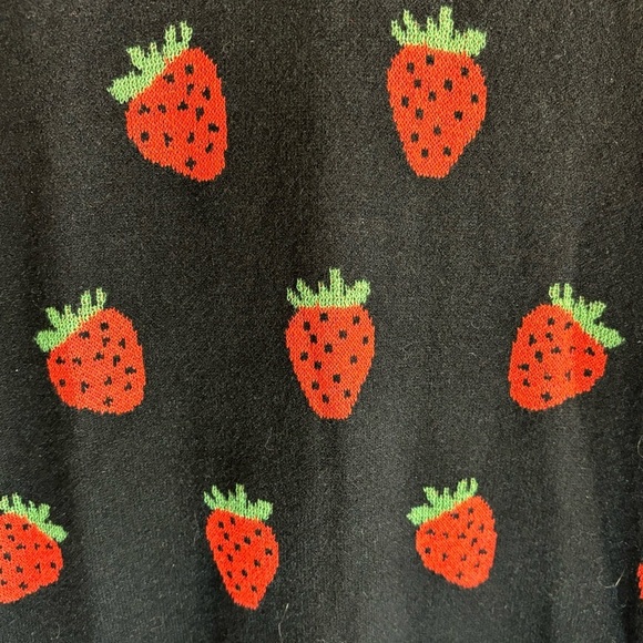 CIDER Sz 0XL Dress Polo Style Collar Strawberry Pattern Knit Short Sleeve NEW - Picture 4 of 10